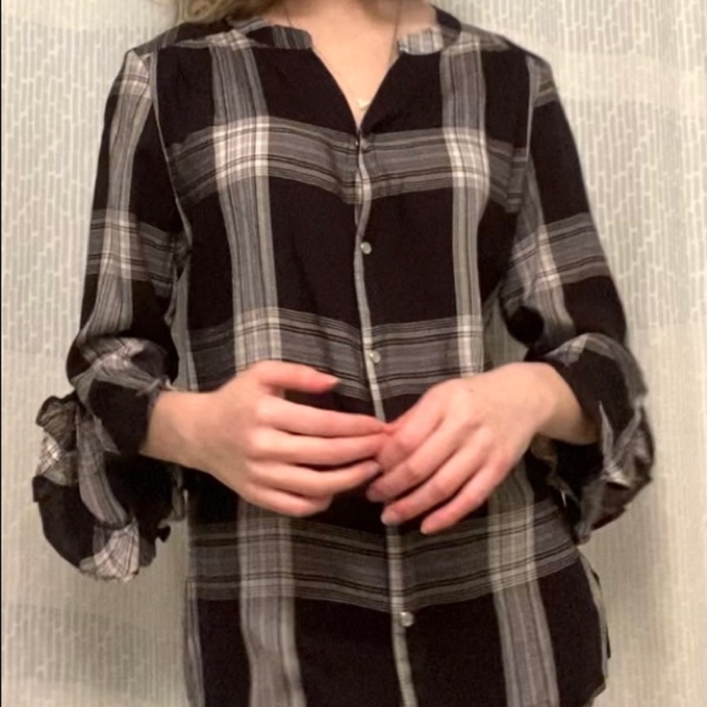 Frilly Sleeve Flannel